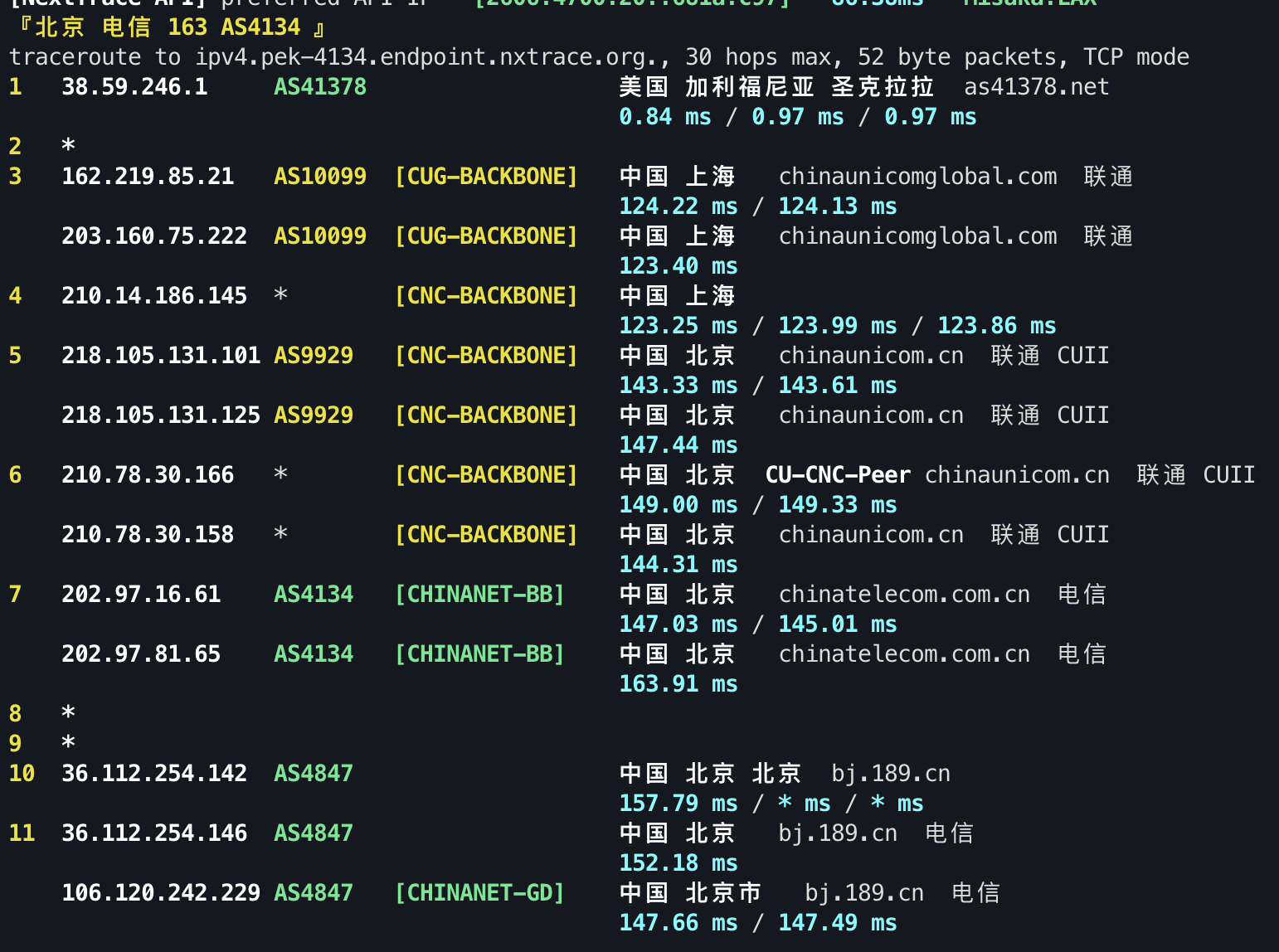 IPv4 回程 TCP 3